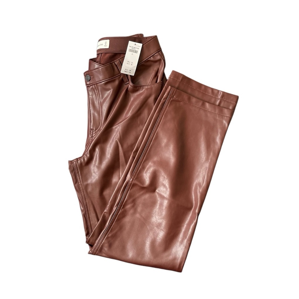 Abercrombie Brown Faux Leather Pants